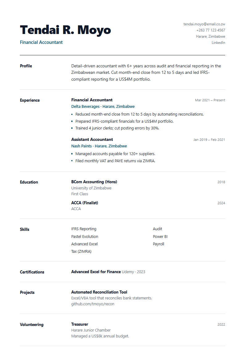 Minimal Label CV template